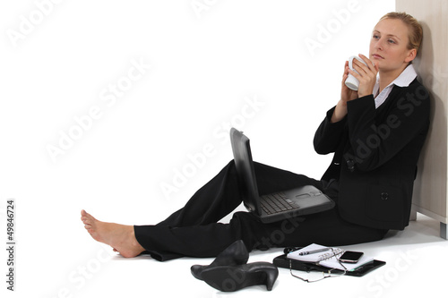 Photo: Woman taking a much needed break Woman taking a much needed break