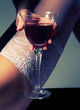feet with wine