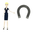 3d render of cartoon character with horseshoe