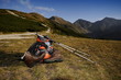 Nordic walking in mountains