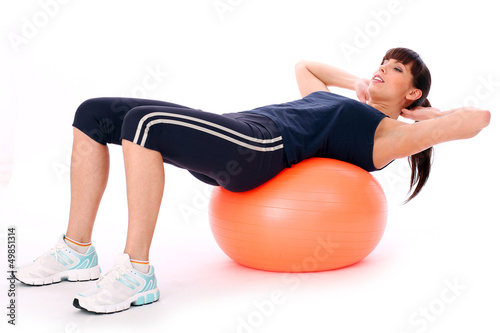 Photo: Beautiful exercising with fitball Beautiful exercising with fitball