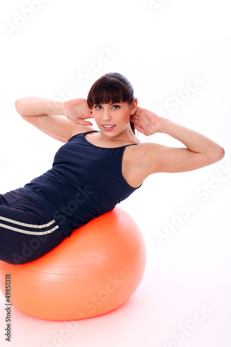 Photo: Beautiful exercising with fitball Beautiful exercising with fitball