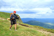 Summer hiking in the mountains.