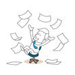 Geschäftsmann, Bürostuhl, Freude, Papier, Jubel