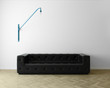 Minimal white luxury living room with black leather sofa