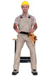 Woodworker with set-square