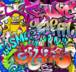 Graffiti wall. Urban art vector background. Seamless texture