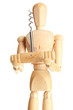 Mannequin with corkscrew, isolated on  white