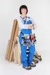 Female woodworker with tools