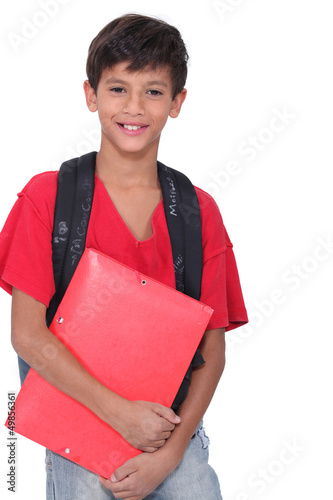Photo: Young boy ready for school Young boy ready for school