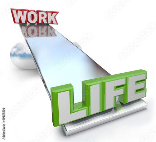 Illustration: Work Versus Life Balance on See-Saw Scale Work Versus Life Balance on See-Saw Scale