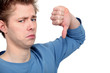 Thumb down from a young man