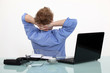 Man taking a break from his work