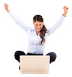 Excited business woman