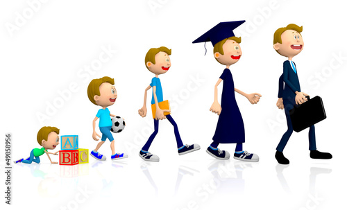 Illustration: 3D evolution of a man 3D evolution of a man
