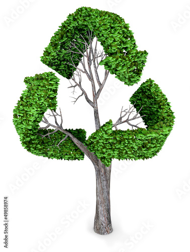 Illustration: 3D recycling tree 3D recycling tree