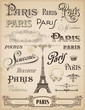 Paris calligraphy - set of hand-lettered design elements