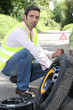Man with a puncture