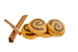 cookies and cinnamon isolated on white