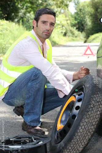 Photo: Man with a puncture Man with a puncture