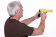 Man with a set square