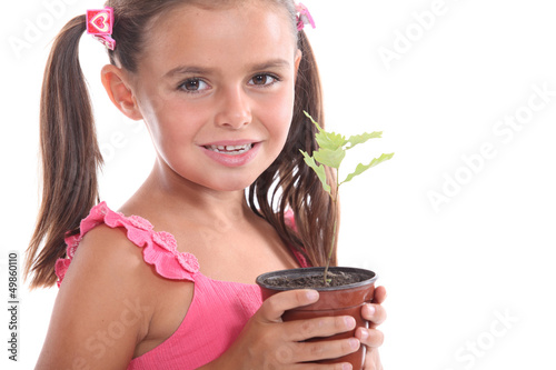 Photo: Girl with a plant Girl with a plant
