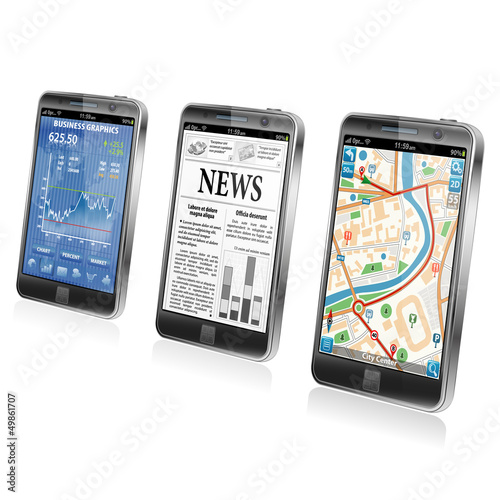 Vector: Concept - Smartphone Applications Concept - Smartphone Applications