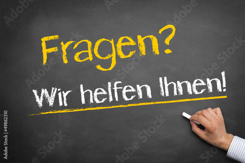 Photo: Fragen? Wir helfen Ihnen! Fragen? Wir helfen Ihnen!