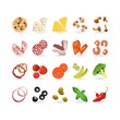 set of pizza icons