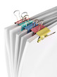 Documents with binder clips close up