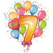 Balloons to seventh birthday