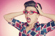 Shocked pin up girl