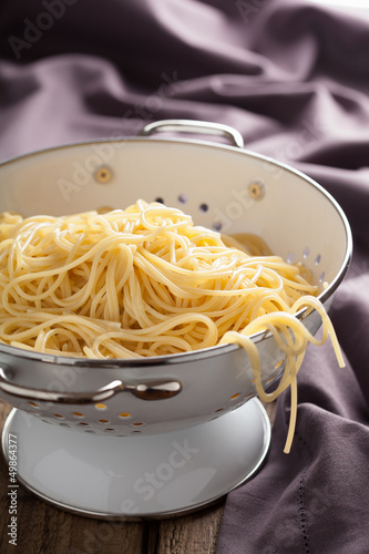 Photo: spaghetti in colander spaghetti in colander