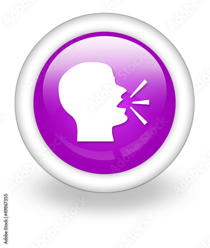 Illustration: Violet Icon "Talking Head / Forum / Discussion" Violet Icon "Talking Head / Forum / Discussion"