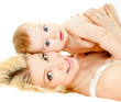 happy mother with baby