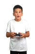 boy holding joystick
