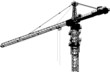 Vektor: isolated black tower crane isolated black tower crane