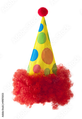 Photo: Clown hat with red hair Clown hat with red hair