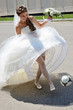 Bride of the soccer player.