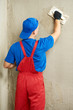 Plasterer at work