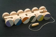 children's  hand made pull wood train car toy  wheels