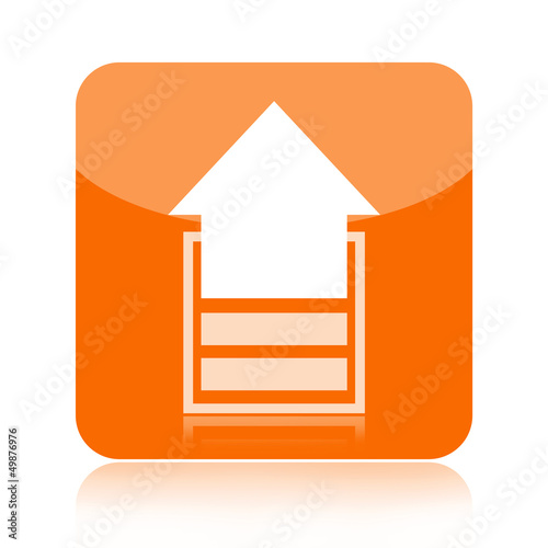 Illustration: Upload icon with upward arrow Upload icon with upward arrow