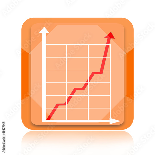 Illustration: Growth business chart icon Growth business chart icon
