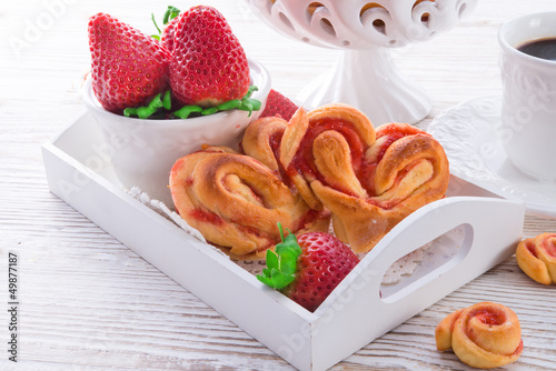 Photo: Hearts from yeast dough Hearts from yeast dough