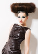 Futuristic Woman. Fantasy. Fancy Professional Coiffure