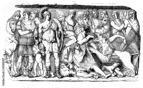 Illustration: Ancient Rome - Bas-Relief : Heroic Scene Ancient Rome - Bas-Relief : Heroic Scene