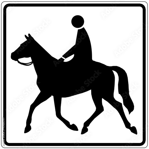 Illustration: Schild weiß - Reiter Schild weiß - Reiter