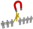 Magnet find choose hire person group