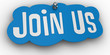 Join us website Pin Sign Word