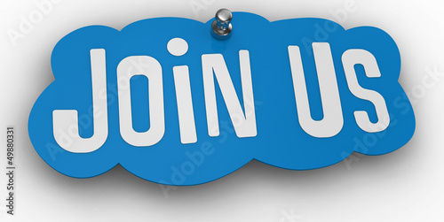 Illustration: Join us website Pin Sign Word Join us website Pin Sign Word